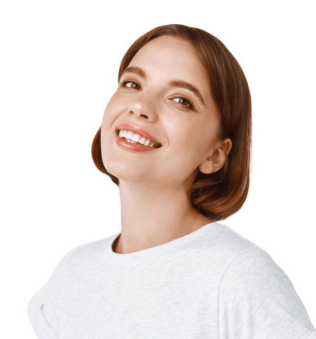 girl smiling with perfect white teeth