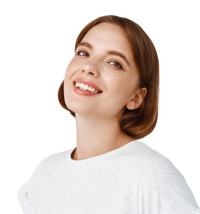 girl smiling with perfect white teeth